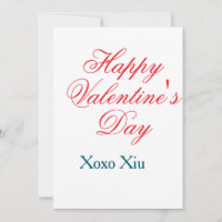 Happy Valentine's day red blue xoxo love name