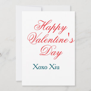 Happy Valentine's day red blue xoxo love name Invitation