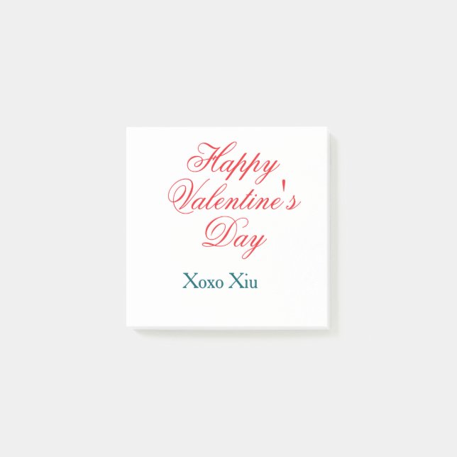 Happy Valentine's day red blue xoxo love name  Post-it Notes (Front)