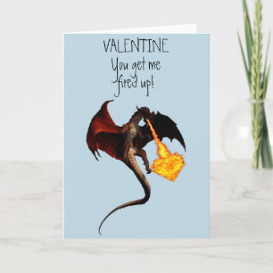 Happy Valentine's day Red Dragon Fire Heart Card