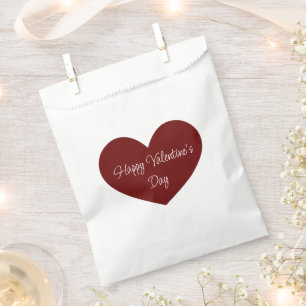 Happy Valentine's Day Red Heart Cute Party Favour Bag