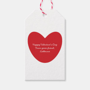 Happy Valentine's Day red heart kids classroom Gift Tags