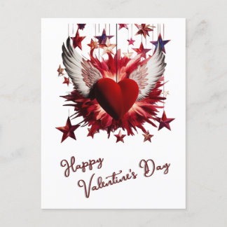  Happy Valentine's Day Red Heart  Postcard