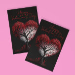 Happy Valentine's Day Red Heart Tree  Postcard<br><div class="desc">This design was created though digital art. It may be personalized in the area provided or customizing by choosing the click to customize further option and changing the name, initials or words. You may also change the text colour and style or delete the text for an image only design. Contact...</div>