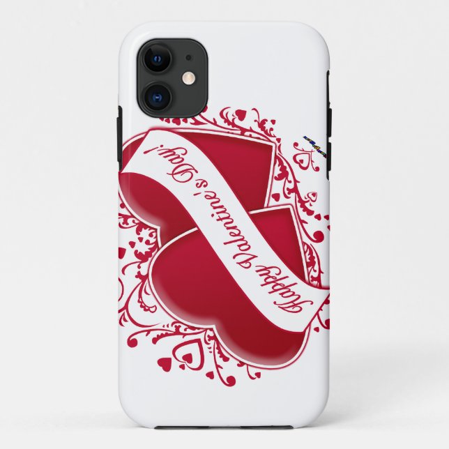 Happy Valentine's Day! Red Hearts Case-Mate iPhone Case (Back)