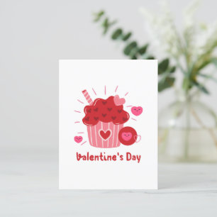 Happy Valentine's Day -Red Hearts Cute Images Holiday Postcard