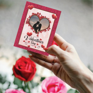 Happy Valentine's Day Red Hearts Holiday Card