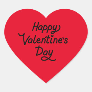 Happy Valentine's Day Red Personalize Heart  Heart Sticker