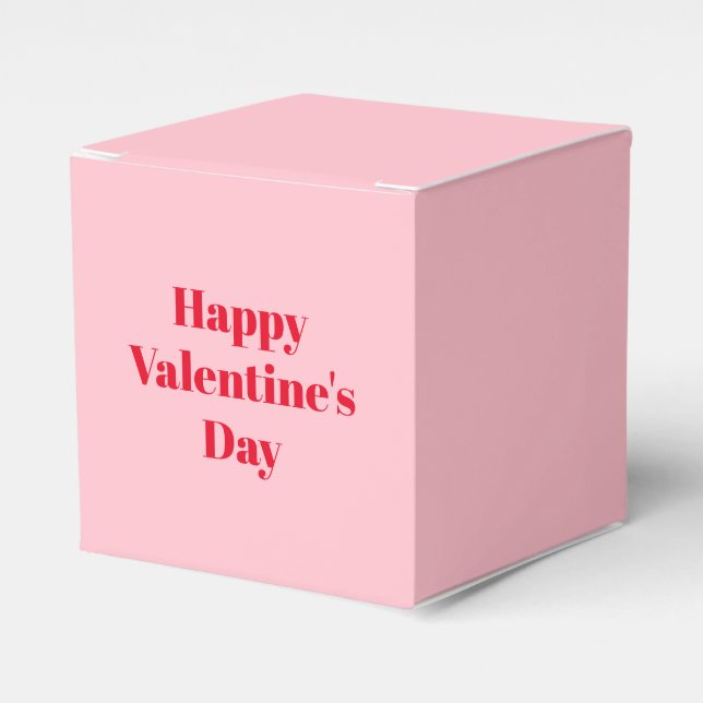 Happy Valentine's day, red pink gift Favor Box (Front Side)