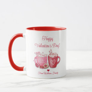 happy valentines day,red pink hot chocolate cute mug