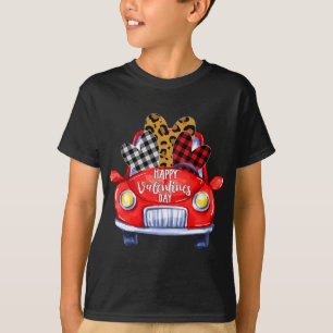 Happy Valentine's Day Red Truck Heart Carrying Lov T-Shirt