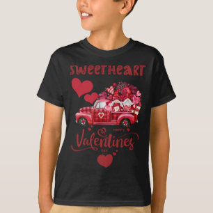 Happy Valentine's Day Red Truck With Letters Posta T-Shirt
