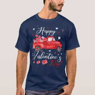 Happy Valentines Day Red Truck With Letters Postal T-Shirt