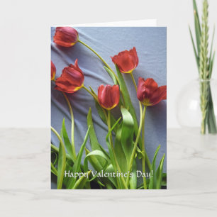 Happy Valentine's Day Red Tulips Greeting Cards