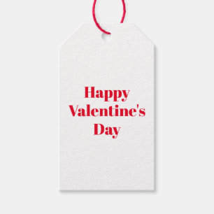 Happy Valentine's Day red white custom modern chic Gift Tags