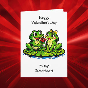 Happy Valentine's Day Retro Frogs Card