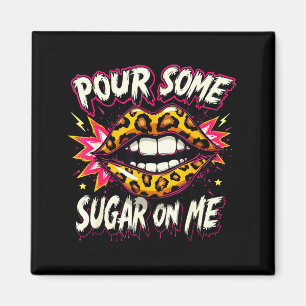 Happy Valentine's Day Retro Leopard Lips Ur Some S Magnet