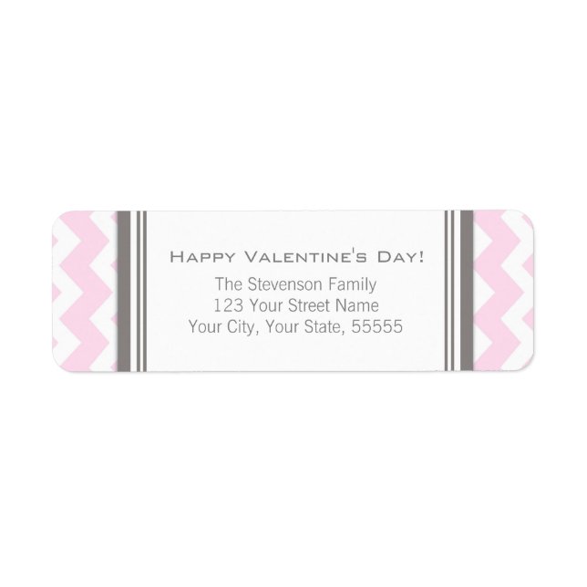 Happy Valentine's Day Return Address Labels Pink (Front)