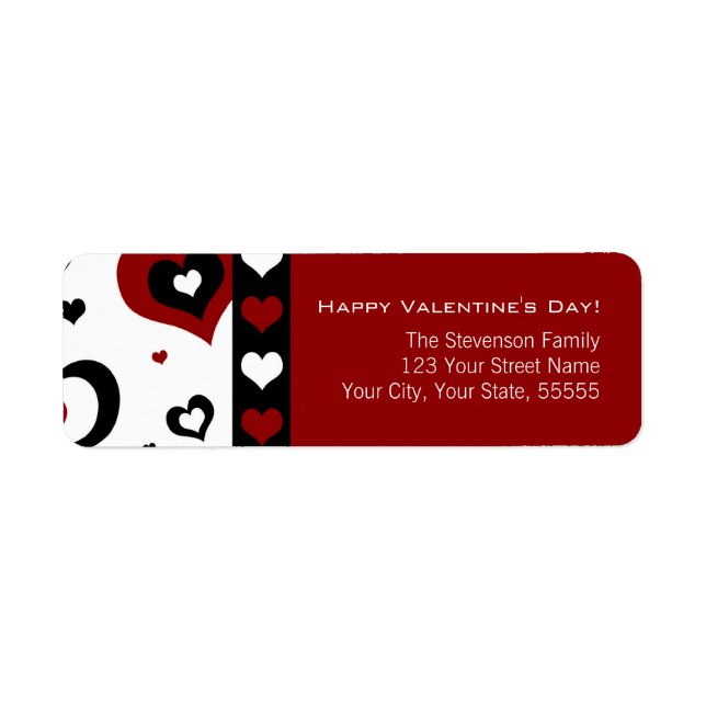 Happy Valentine's Day Return Address Labels Red (Front)