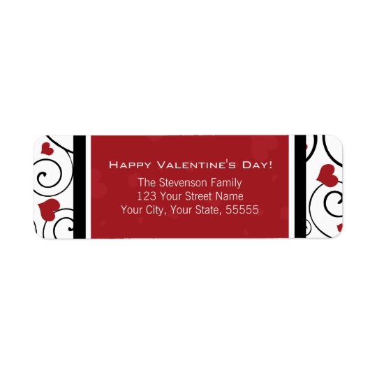 Happy Valentine's Day Return Address Labels Red