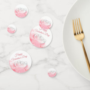 Happy Valentine's Day Romantic Glass Hearts Confetti
