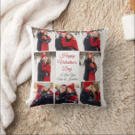 Happy Valentine's Day Romantic Love Photo Collage Throw Pillow<br><div class="desc">This beautiful Happy Valentine's Day pillow gift has bold red script in the centre and your names surrounded by 8 romantic couple photos around the border. Select the sweetest photographs of your relationship to make a sweet photograph collage for your boyfriend, girlfriend, wife, husband, or partner. A wonderful personalized Valentine...</div>