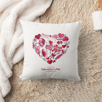 "Happy Valentine's Day - Romantic love" Throw Pillow