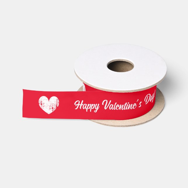 Happy Valentine's Day romantic red gift ribbon Satin Ribbon (Spool)