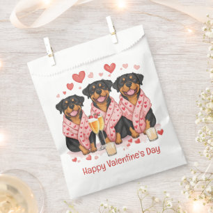 Happy Valentines Day Rottweiler Dogs Favour Bag
