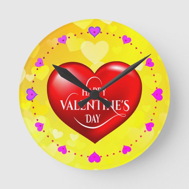 Happy Valentine's day! Round Clock (Front)