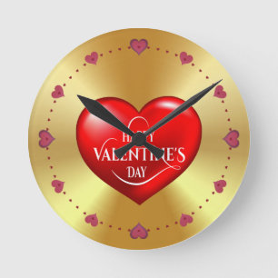 Happy Valentine's day! Round Clock