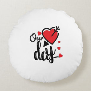 Happy Valentine's Day Round Pillow