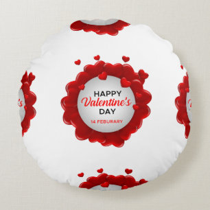 Happy Valentine's Day Round Pillow
