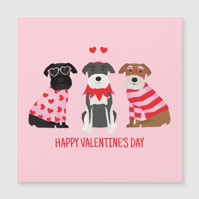 Happy Valentines Day Schnauzer Dogs (Front)