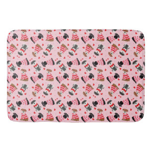 Happy Valentines Day Schnauzer Dogs Bath Mat