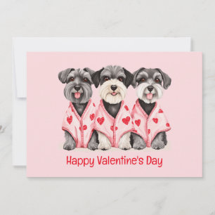 Happy Valentines Day Schnauzer Dogs Holiday Card