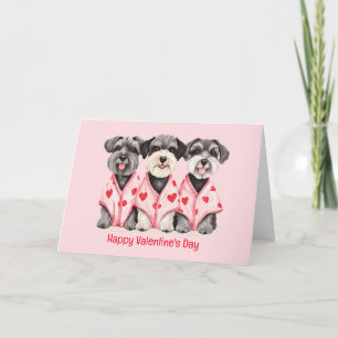 Happy Valentines Day Schnauzer Dogs Holiday Card