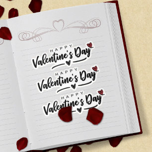 Happy Valentine's Day Scribbled Red Heart Script