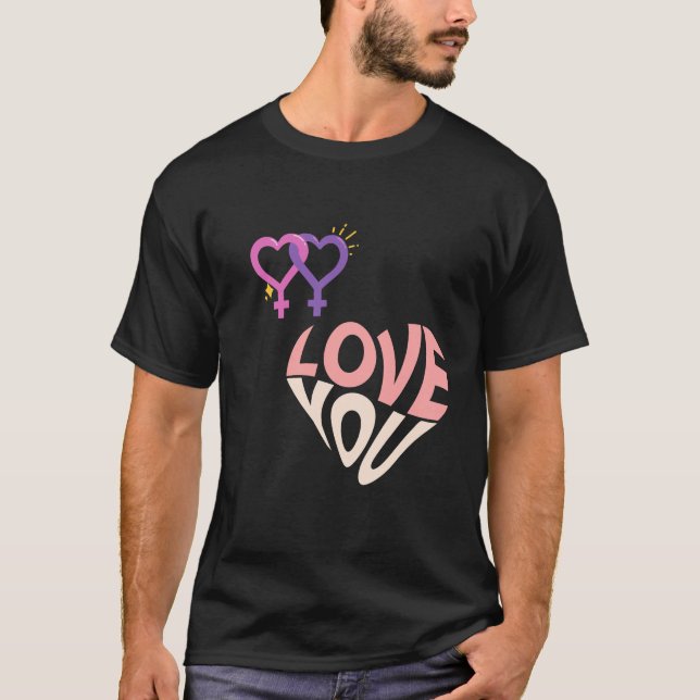 Happy Valentine's Day Shaped text T-Shirt (Front)