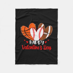 Happy Valentines Day Shirt Boys Sketll Sell Footll Fleece Blanket