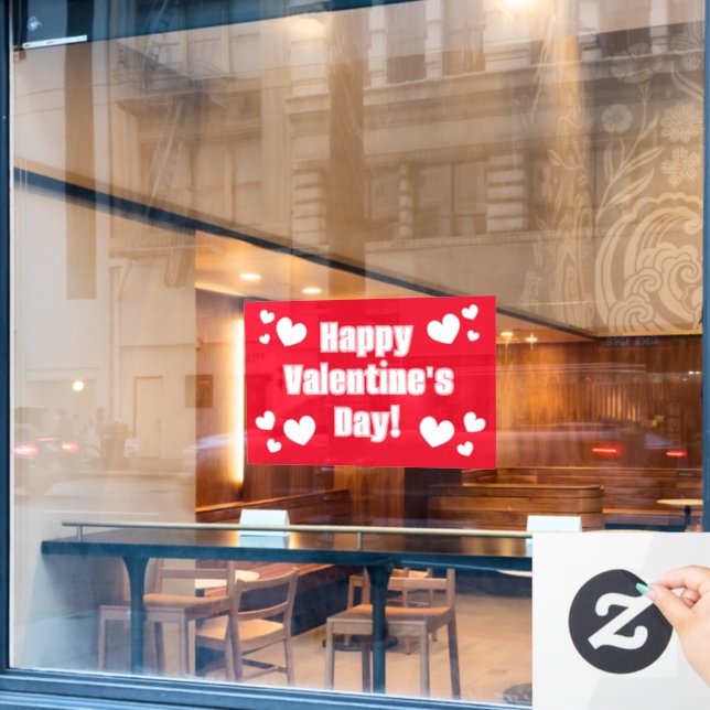 Happy Valentine's Day shop sign window cling (Cafe Window)