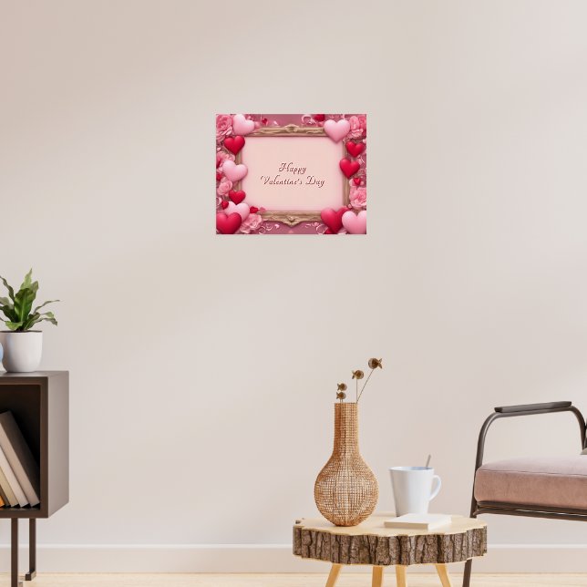 Happy Valentine's Day Sign Style Poster (Living Room 3)