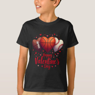 Happy Valentines Day Sketll Sell Footll Boys Mens T-Shirt