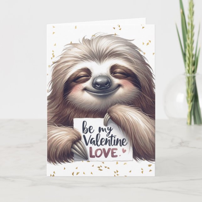 Happy Valentine's Day Sloth Card (Front)