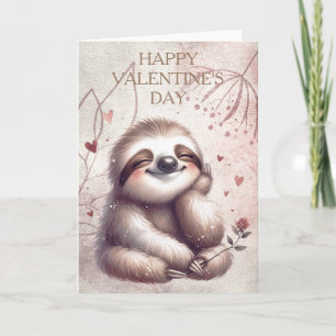 Happy Valentine's Day Sloth Card
