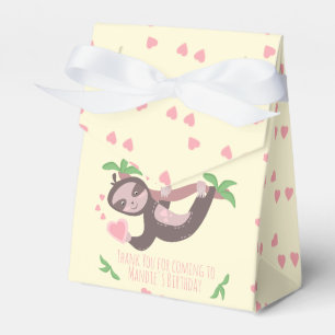 Happy Valentine's Day Sloth Hearts Birthday Favor Box