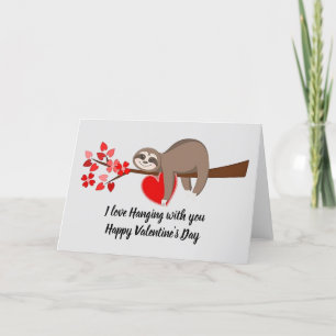 Happy Valentine's Day Sloth holiday card