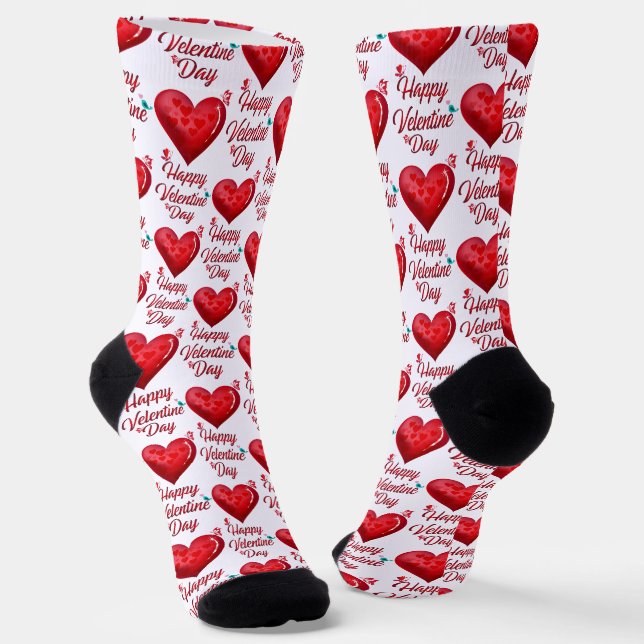 Happy Valentines Day Socks (Angled)