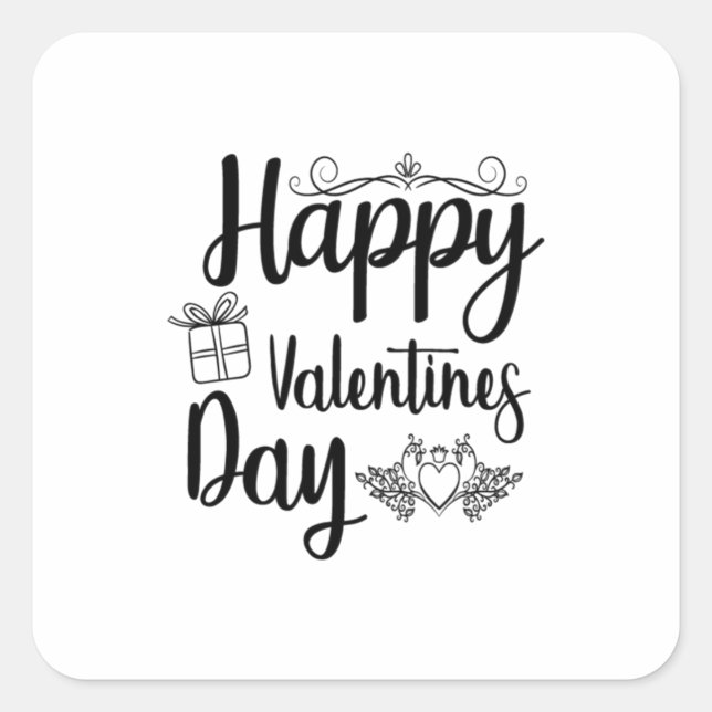 Happy Valentine's Day Square Sticker (Front)