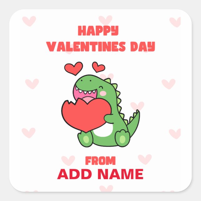 Happy Valentines Day Square Sticker (Front)